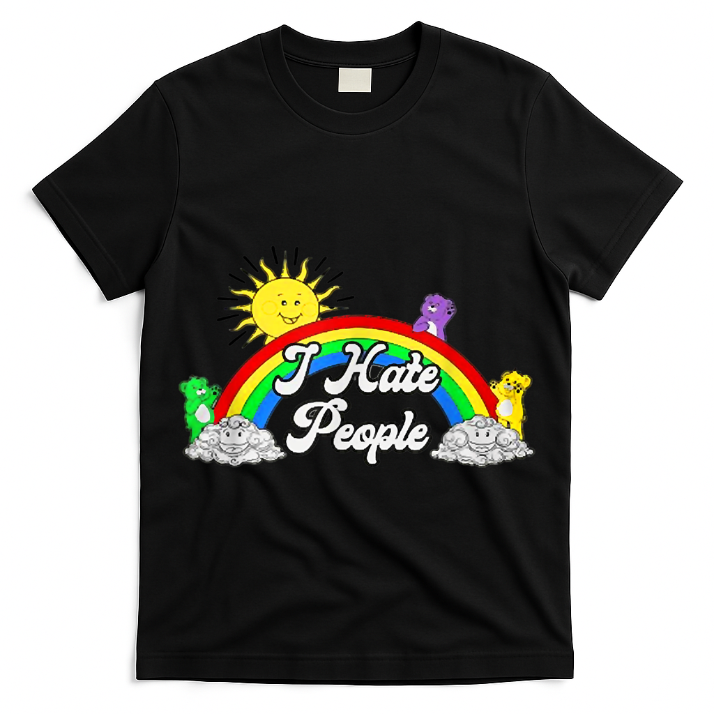 I Hate People Rainbow Printed Graphic T-Shirt