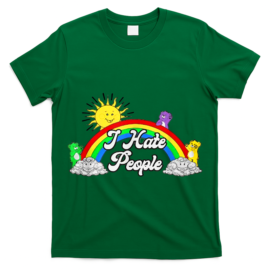 I Hate People Rainbow Printed Graphic T-Shirt