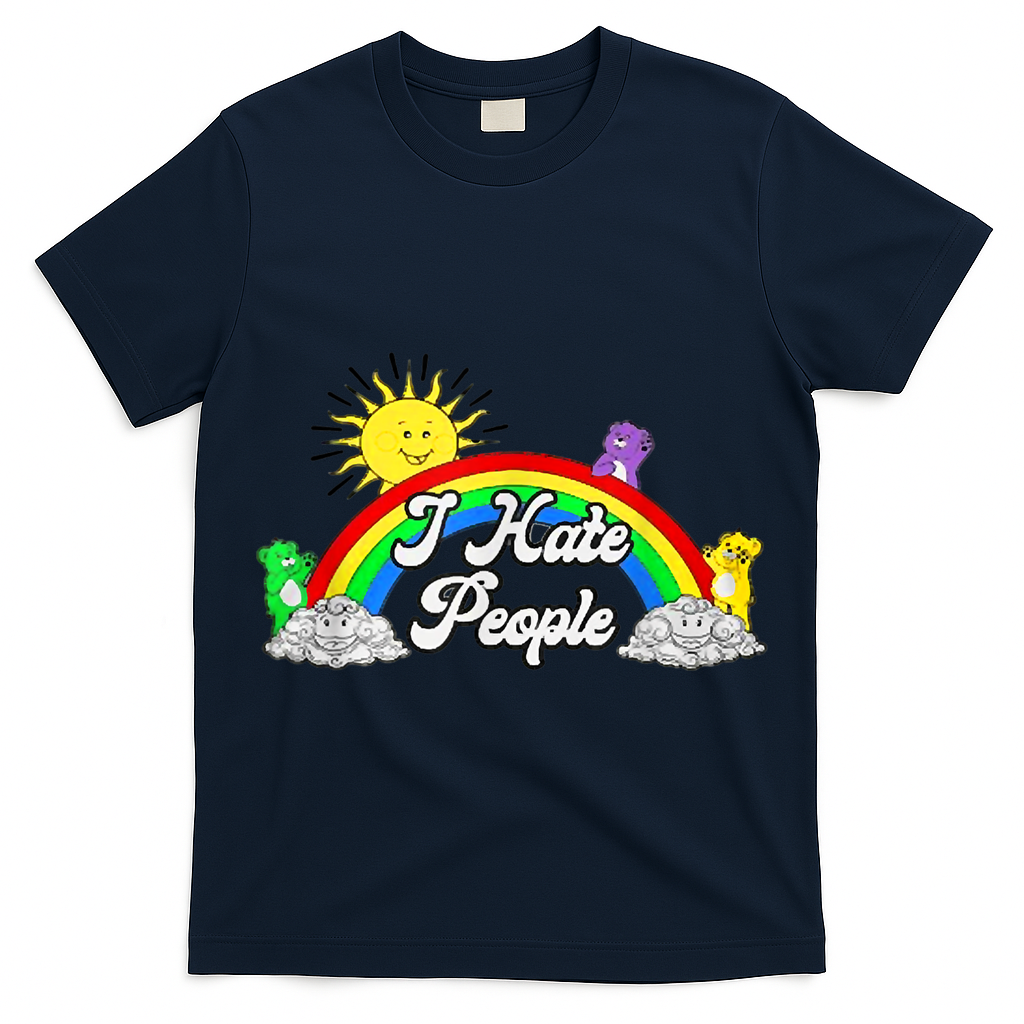 I Hate People Rainbow Printed Graphic T-Shirt