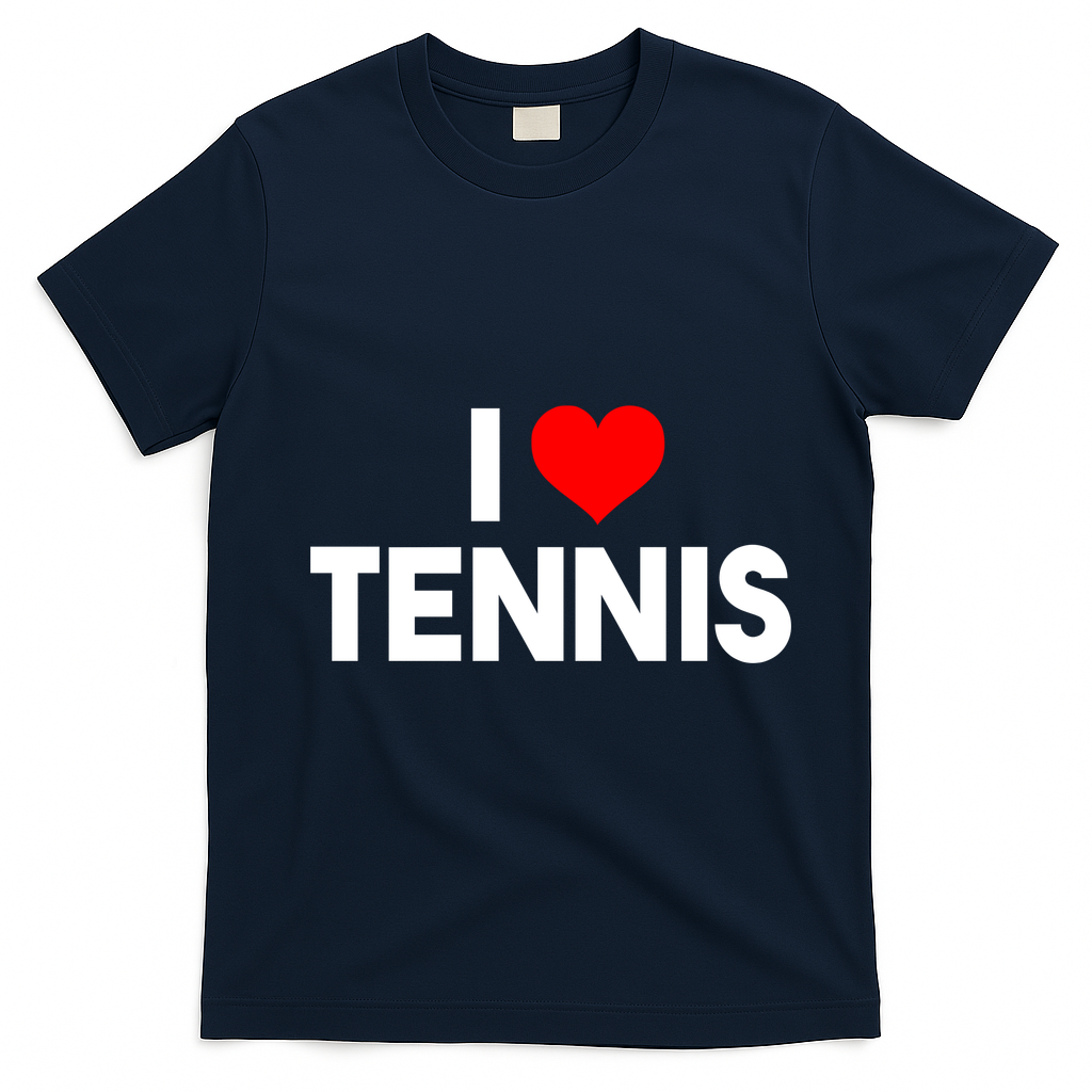 I Heart Tennis T-Shirt - Navy Blue