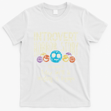 Introvert Horror Working Group Shy Antisocial Back To School T-Shirt - White