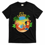 It Is 5 O'clock Somewhere Parrot Drinking Summer Vacation T-Shirt - Black