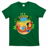 It Is 5 O'clock Somewhere Parrot Drinking Summer Vacation T-Shirt - Green