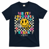 Is It Summer Break Yet Teacher Groovy T-Shirt - Navy