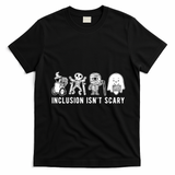 Inclusion Isnt Scary Teacher Skeleton Ghost Cute Halloween T-Shirt - Black