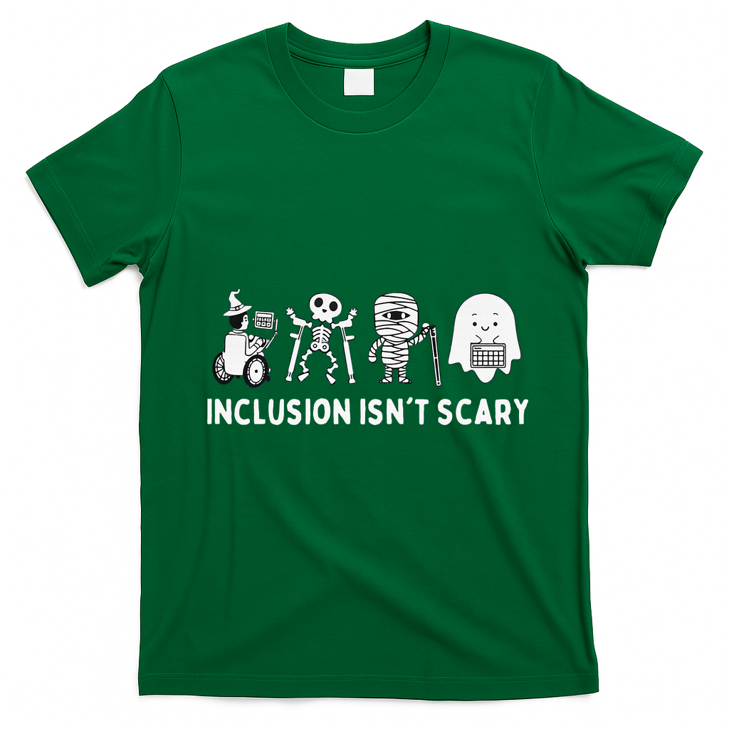 Inclusion Isnt Scary SLP Halloween Sped Teacher Inclusion T-Shirt - Irish Green