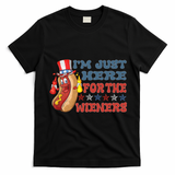 Im Just Here For The Wieners Sausage T-Shirt - Black