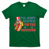 Im Just Here For The Wieners Sausage T-Shirt - Irish Green