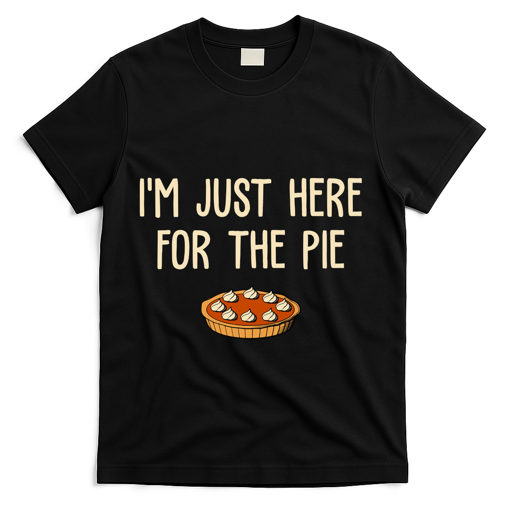 Im Just Here For The Pie Funny Holiday T-Shirt - Black