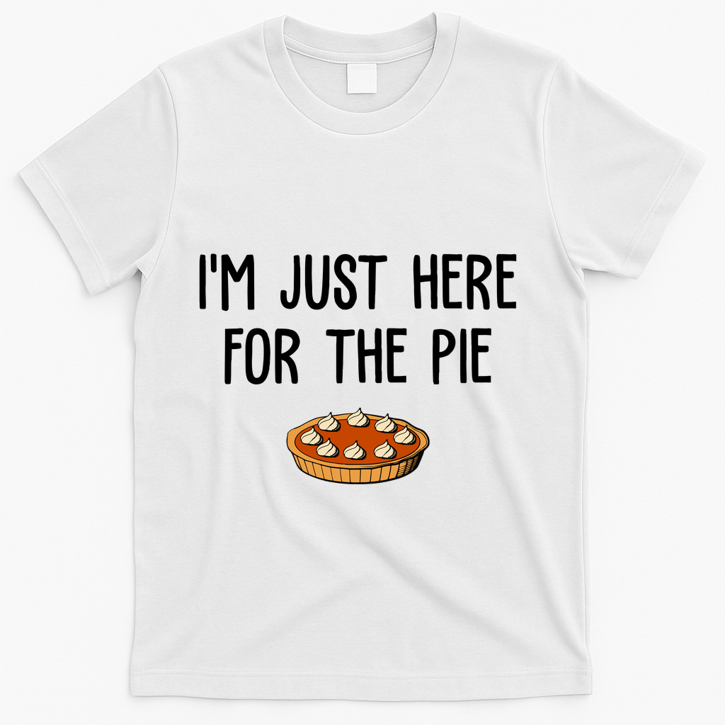 Im Just Here For The Pie Funny Holiday T-Shirt - White