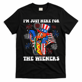 Im Just Here For The Wieners 4Th Of July Hot Dog T-Shirt - Black