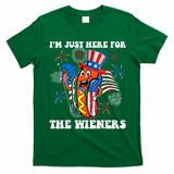 Im Just Here For The Wieners 4Th Of July Hot Dog T-Shirt - Irish Green
