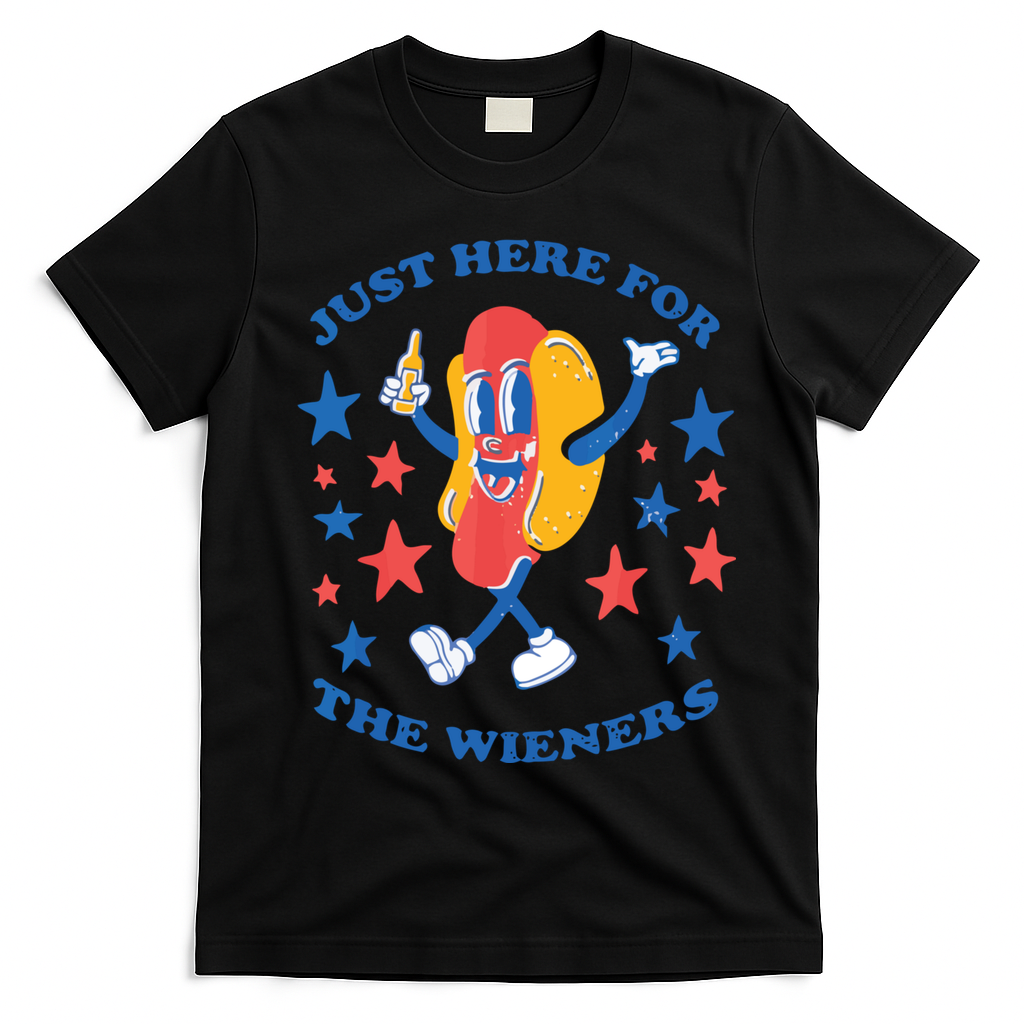 I'm Just Here For The Wieners 4th Of July Shirts T-Shirt - Black