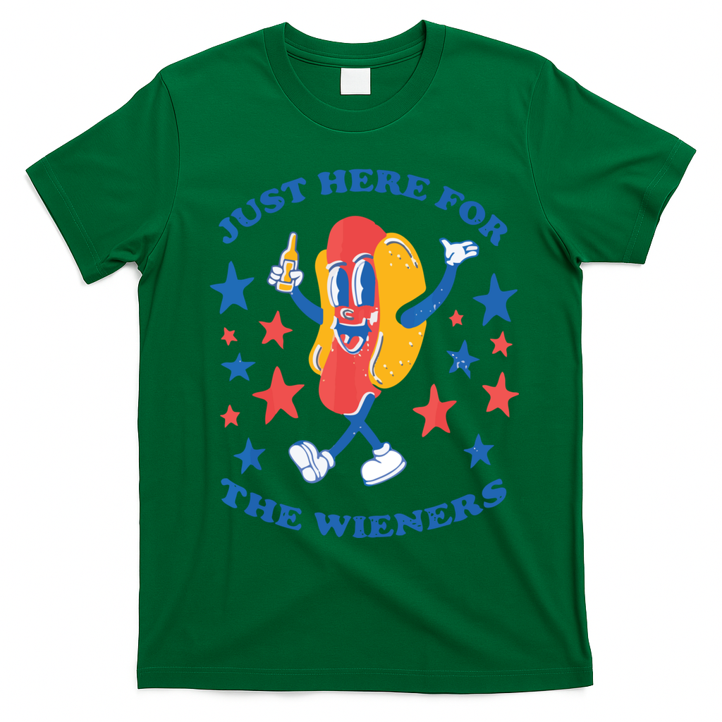 I'm Just Here For The Wieners 4th Of July Shirts T-Shirt - Irish Green
