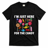 IM Just Here For The Candy Lollipop Sweets Gift Halloween T-Shirt - Black