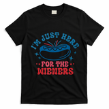 Im Just Here For The Wieners 4th Of July Hot Dogs T-Shirt - Black