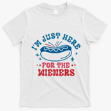 Im Just Here For The Wieners 4th Of July Hot Dogs T-Shirt - White