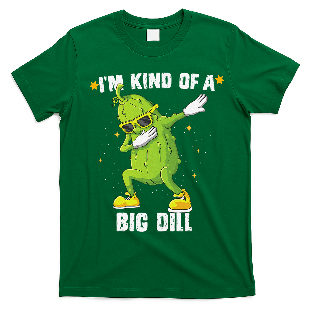 Im Kind Of Big Dill Pickle Dabbing Halloween Cucumber T-Shirt - Irish Green