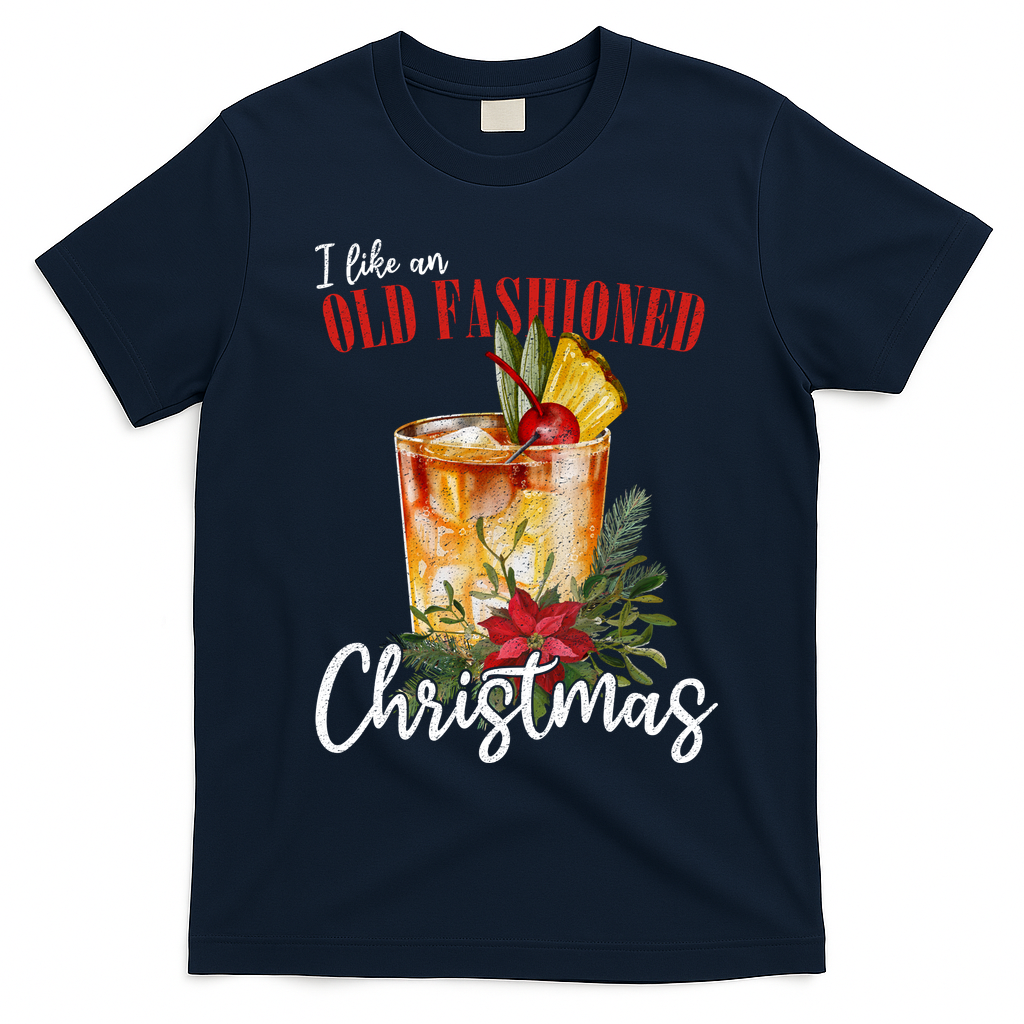 I Like An Old Fashioned Christmas T-Shirt - Navy Blue