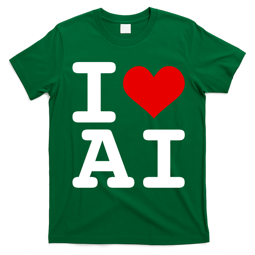 I Love AI I Heart Artificial Intelligence T-Shirt - Irish Green