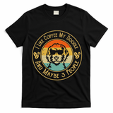 I Like Coffee My Doodle And Maybe 3 People Funny Doodle Dog T-Shirt - Black