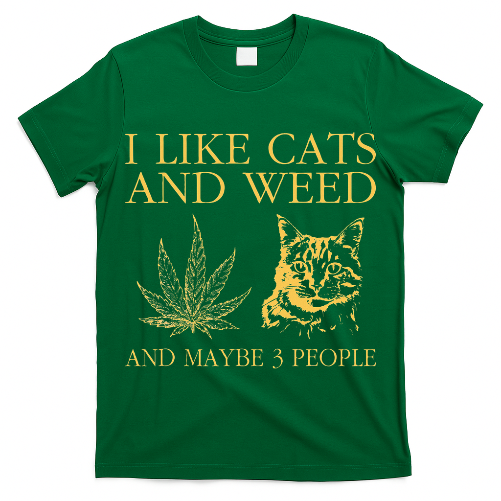 I Like Cats And Weed And Maybe 3 People T-Shirt