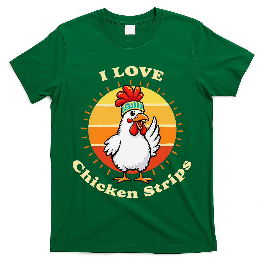 I Love Chicken Strips Funny Chicken Fast Food Lover T-Shirt