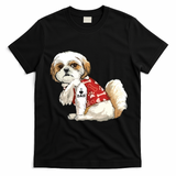 I Love Dad Tattoo Shih Tzu Dad Funny Fathers Day Gift T-Shirt - Black