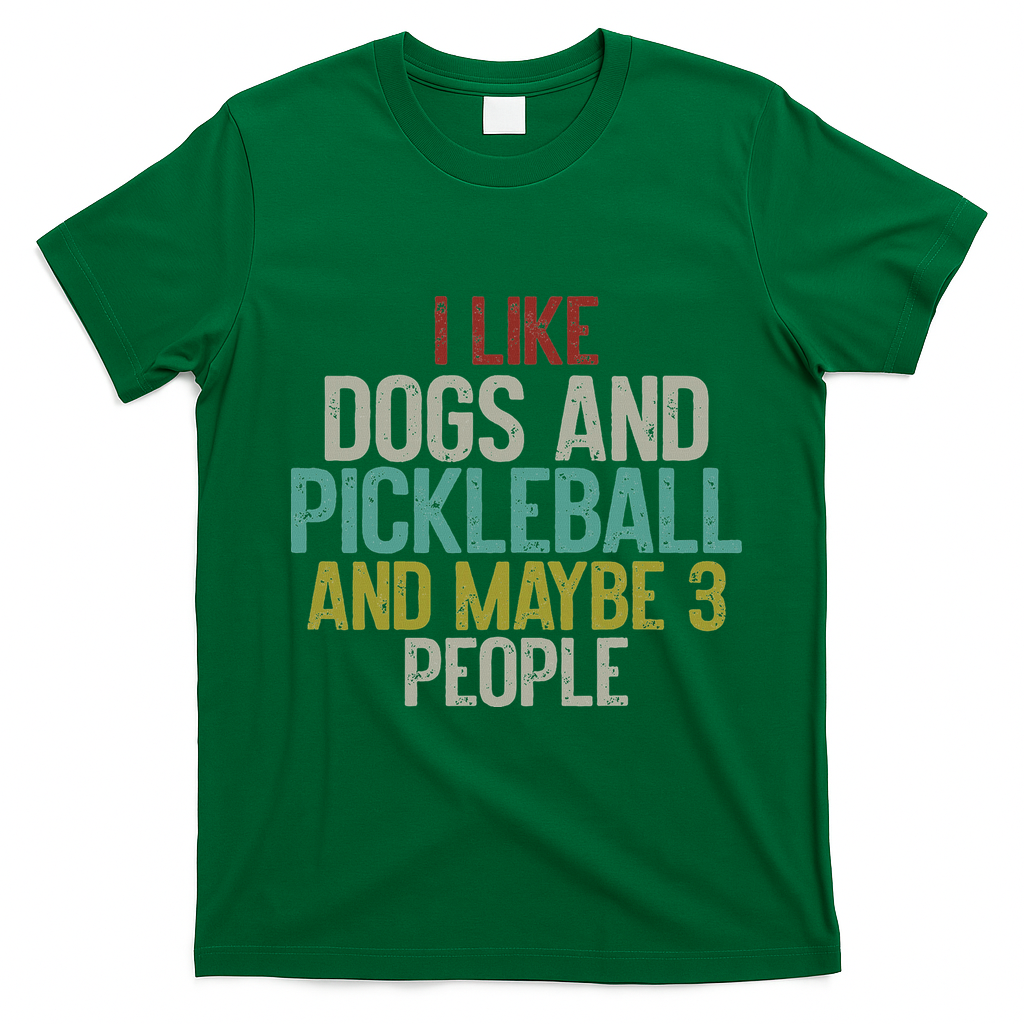 I Like Dogs And Pickleball And Maybe 3 People T-Shirt - Irish Green