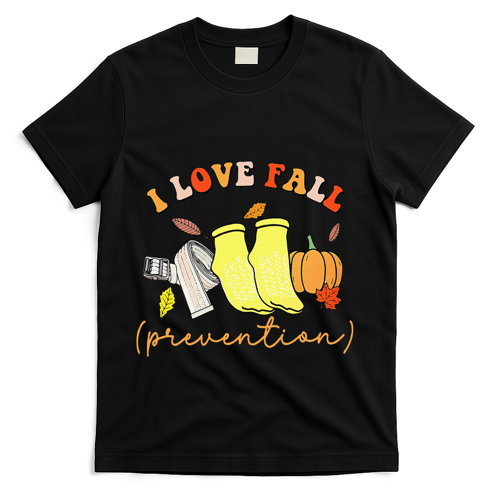 I Love Fall Gift T-Shirt - Black