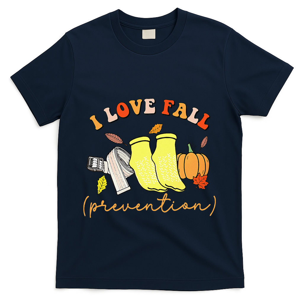 I Love Fall Gift T-Shirt - Navy