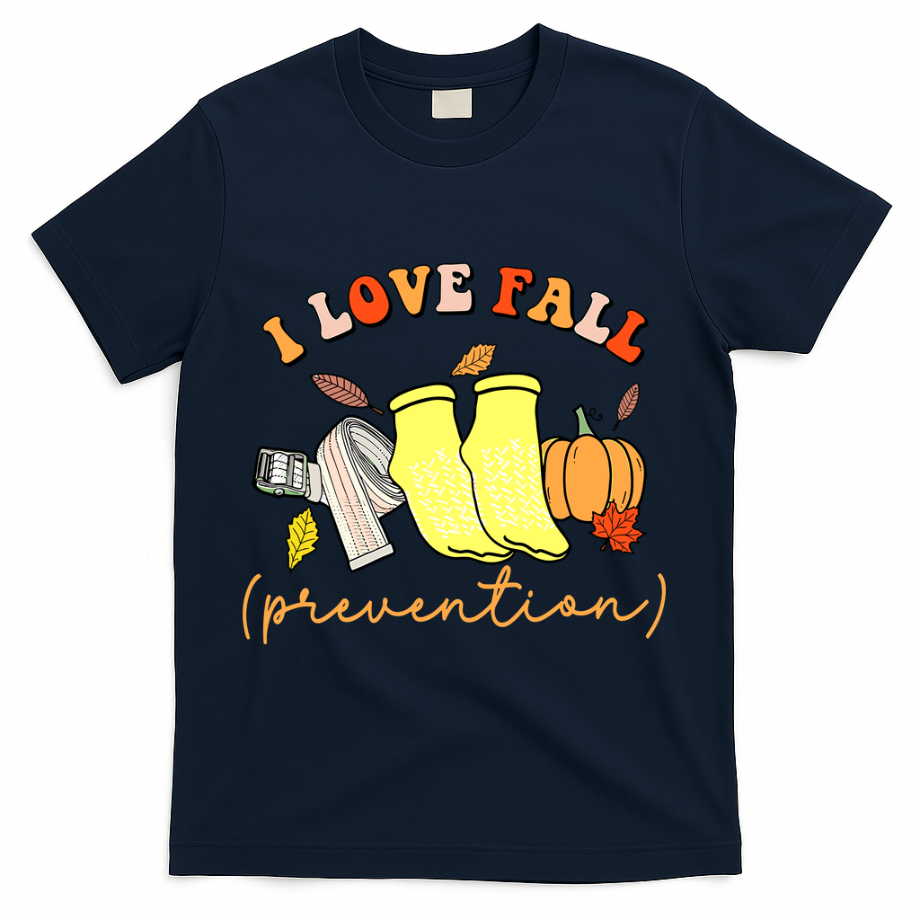 I Love Fall Prevention Halloween T-Shirt - Navy