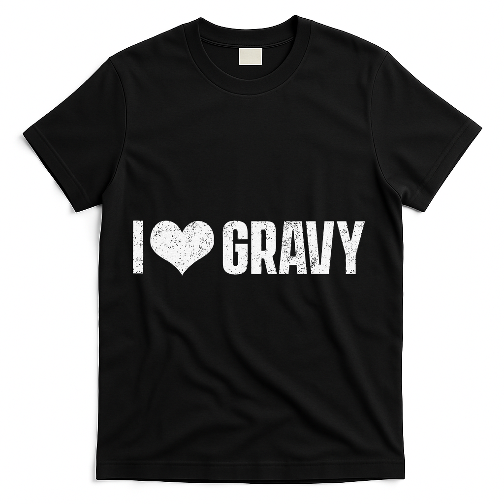 I Love Gravy Thanksgiving T-Shirt - Black