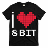 I Love Heart 8 Bit Retro Gamer Gaming T-Shirt