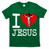 I Love Jesus Heart Cross Christain Faith Christ T-Shirt