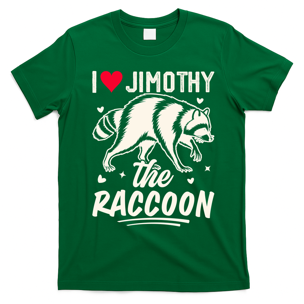 I Love Jimothy The Raccoon Funny Meme Gift T-Shirt - Irish Green