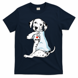 I Love Mom Tattoo Dalmatian Mom Dog Lover Gift T-Shirt - Navy Blue