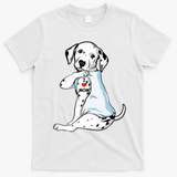 I Love Mom Tattoo Dalmatian Mom Dog Lover Gift T-Shirt - White