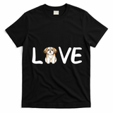 I Love My Shih Tzu Dog Shih Tzu Heart Shih Tzu Love T-Shirt - Black