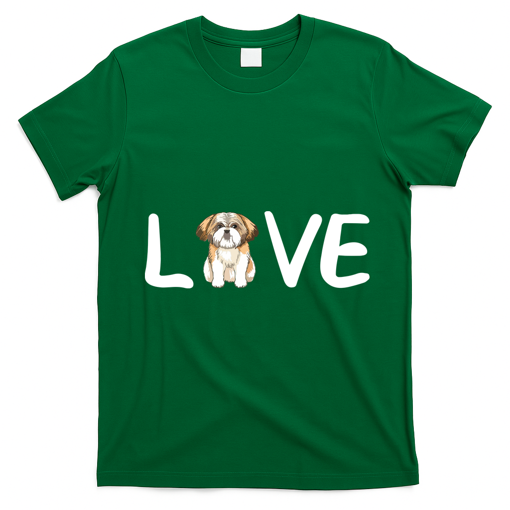 I Love My Shih Tzu Dog Shih Tzu Heart Shih Tzu Love T-Shirt - Irish Green