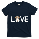 I Love My Shih Tzu Dog Shih Tzu Heart Shih Tzu Love T-Shirt - Navy Blue