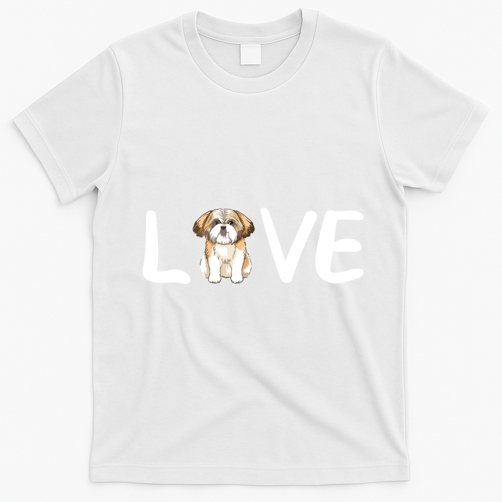 I Love My Shih Tzu Dog Shih Tzu Heart Shih Tzu Love T-Shirt - White