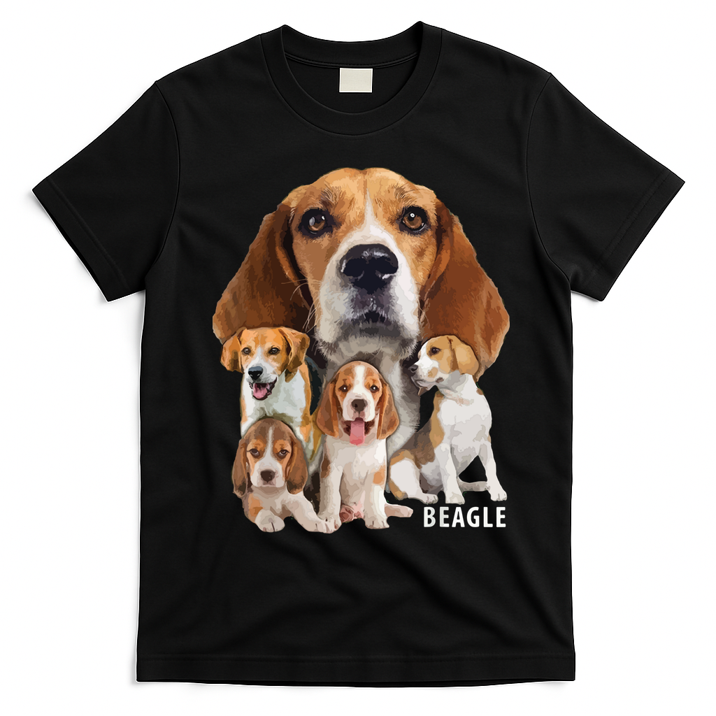 I Love My Beagle Dog Themed Funny Beagle Lover T T-Shirt - Black
