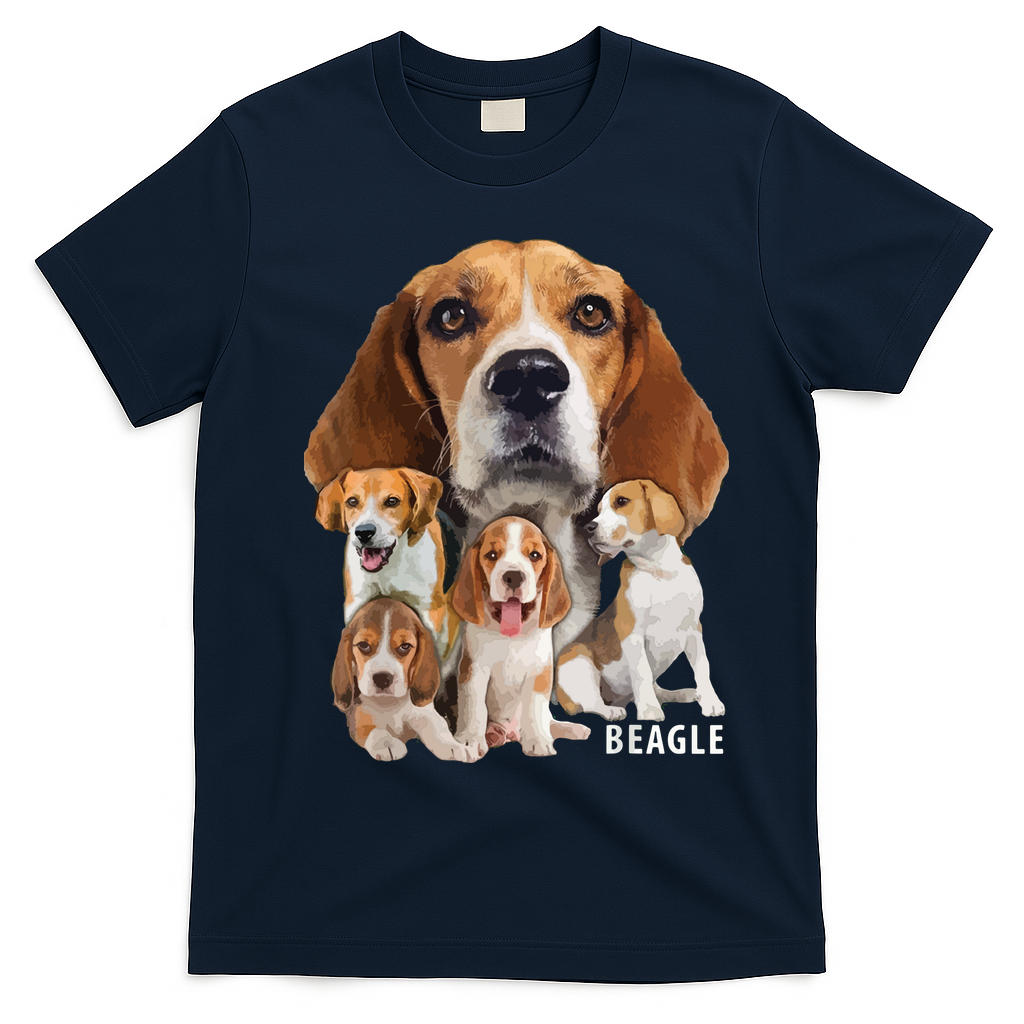 I Love My Beagle Dog Themed Funny Beagle Lover T T-Shirt - Navy Blue