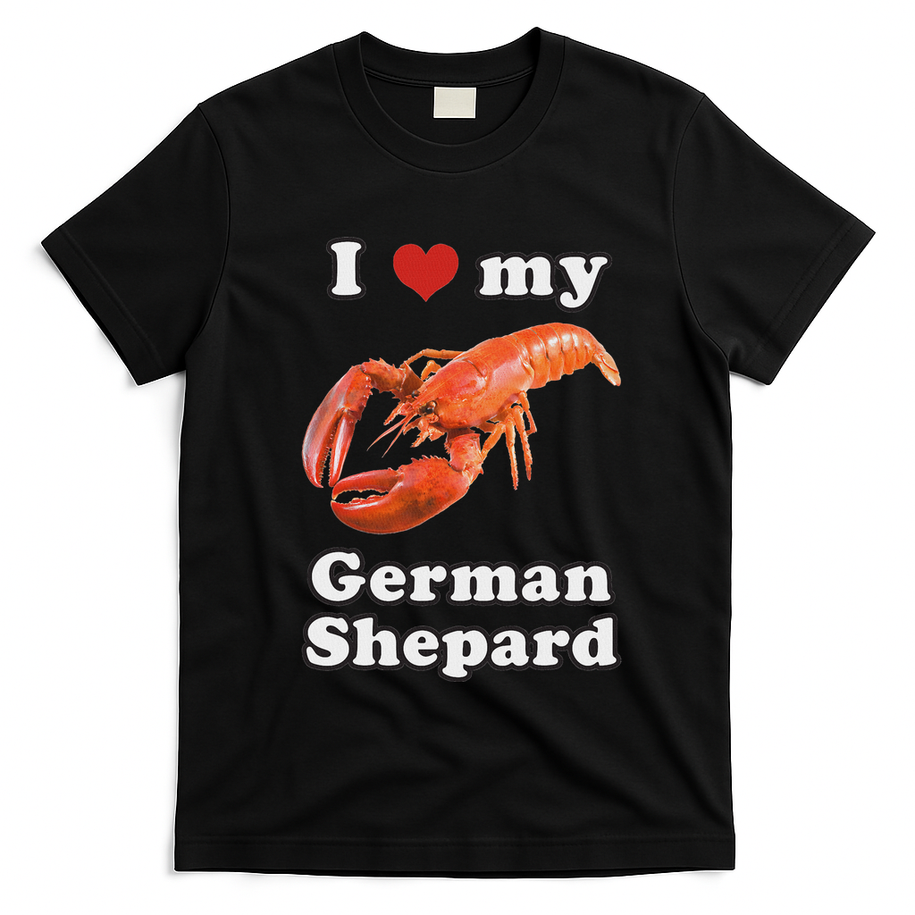 I Love My German Shepard Lobster T-Shirt - Black