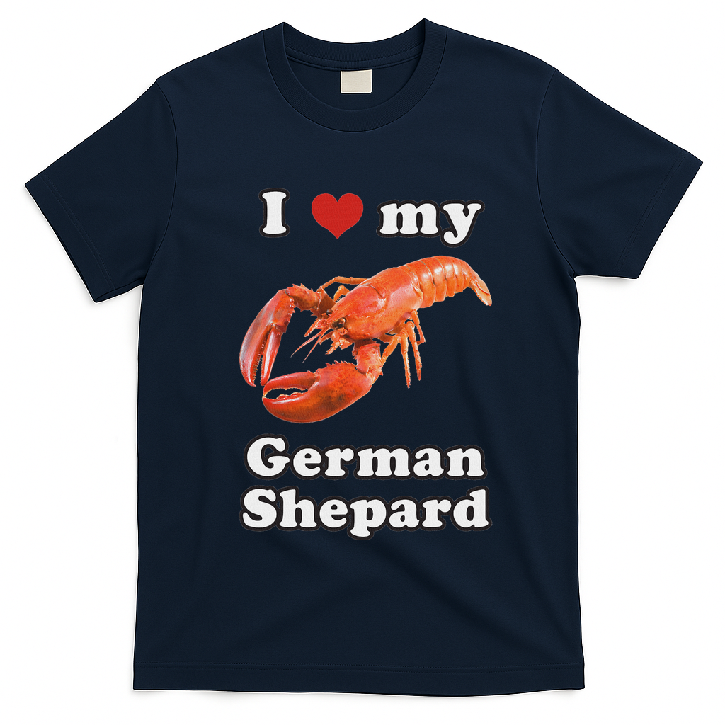 I Love My German Shepard Lobster T-Shirt - Navy Blue