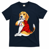 I Love Mom Tattoo Beagle Dog Lover T-Shirt - Navy Blue