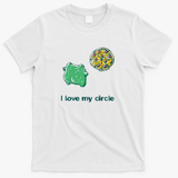 I love my circle pizza frog - White