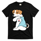 I Love Mom Tattoo Jack Russell Terrier Mothers Day Dog T-Shirt - Black