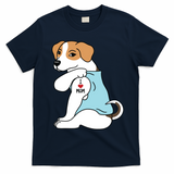 I Love Mom Tattoo Jack Russell Terrier Mothers Day Dog T-Shirt - Navy Blue